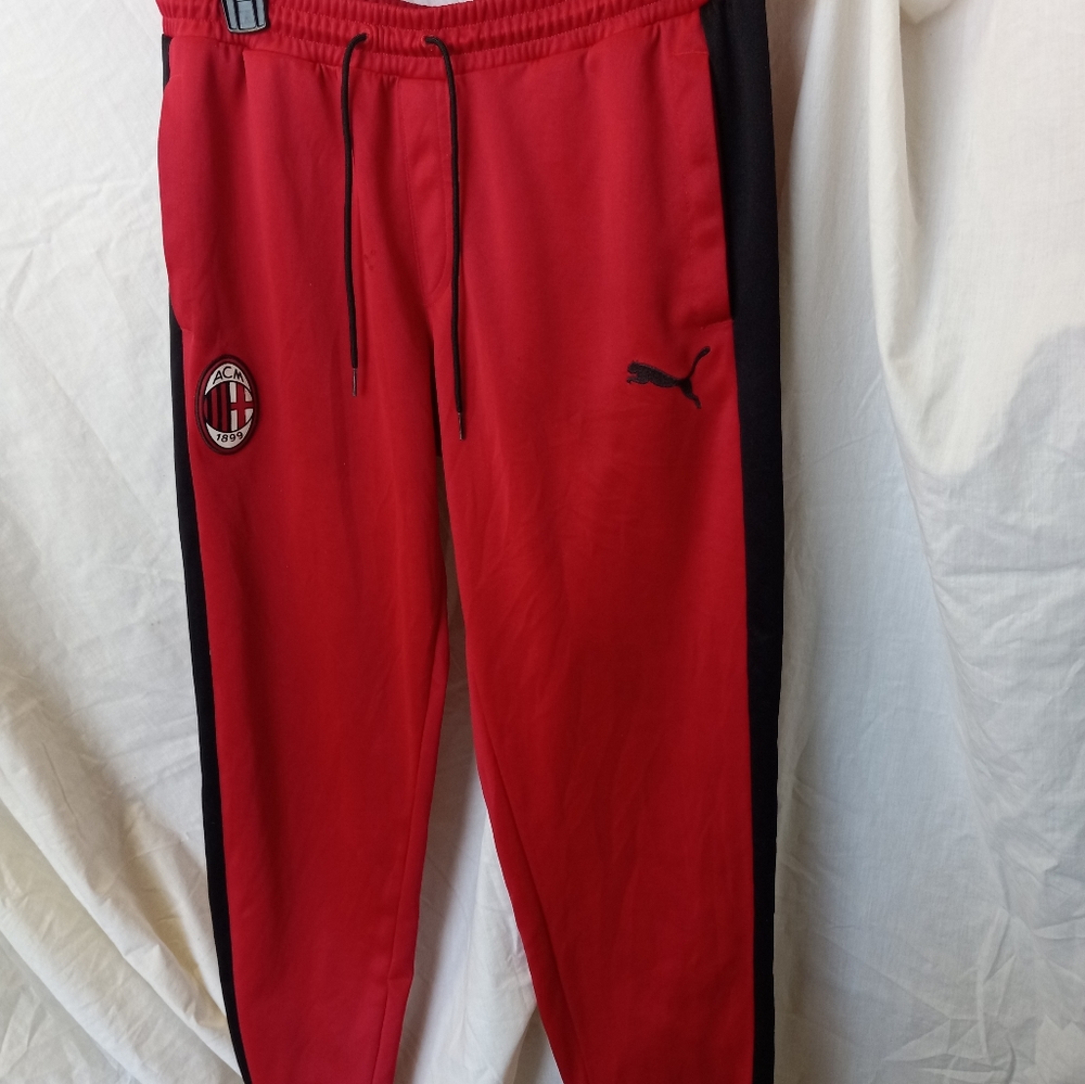 AC Milan Men's T7 Pants Red and Black Size L